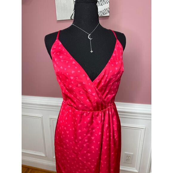 Lovers and Friends Kamala Mini Dress in Love Heart Abstract Medium Satin Lined - Picture 3 of 5